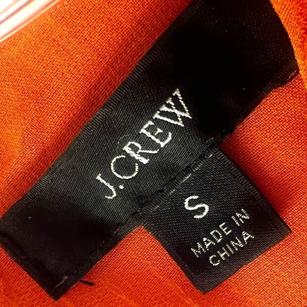 JCrew Orange Sequin Balloon Sleeve Cropped Blouse Top women Small festival - Picture 3 of 16
